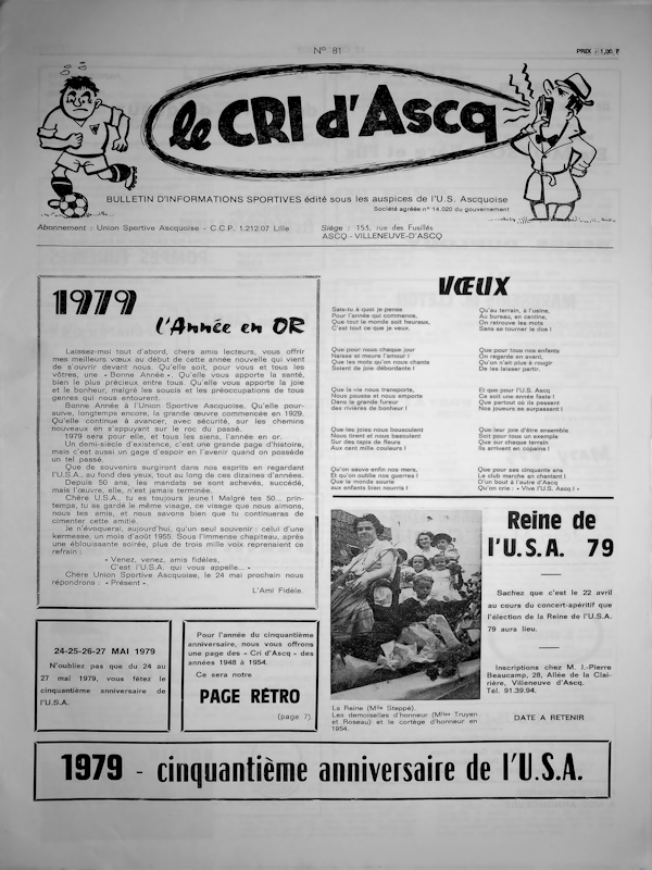 Le cri d'Ascq n°81 janvier 1979 Couv