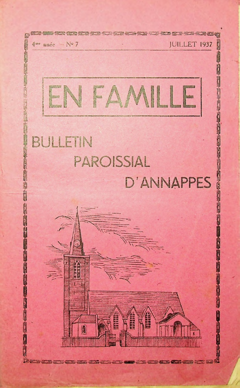 Bulletin paroissial Annappes 07   juillet 1937