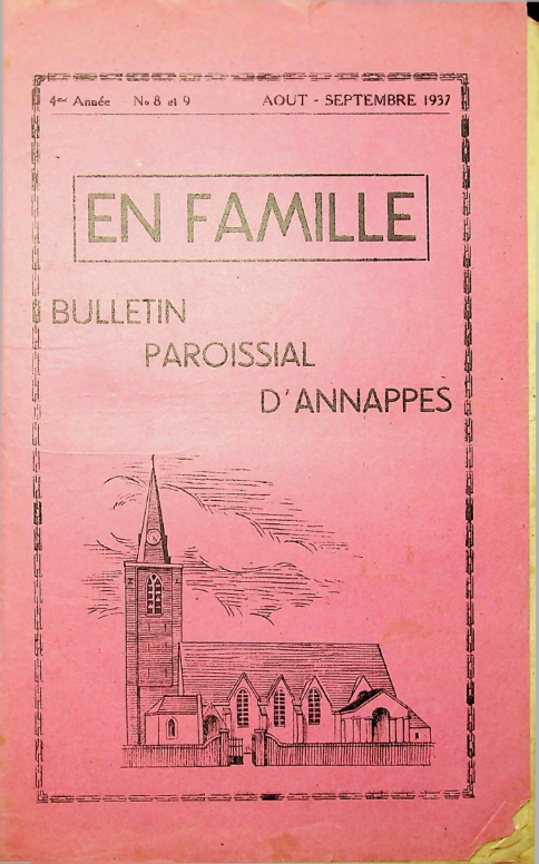 Bulletin paroissial Annappes 08 09   Aout Septembre 1937