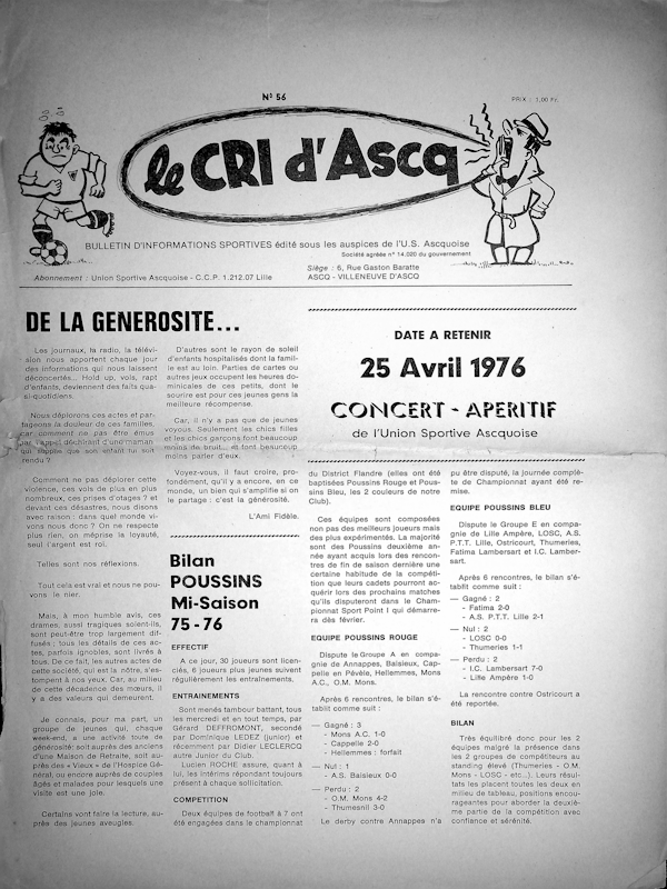 Cri d'Ascq n°56 mars 1976 Couv