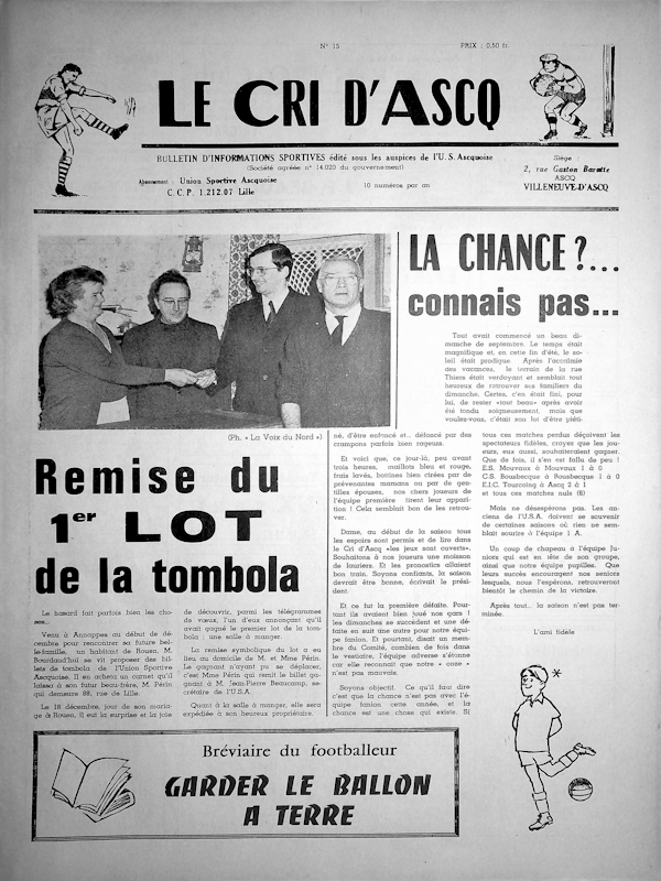 Le cri d'Ascq n°15 février 1972 Couv