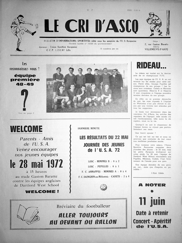 Le cri d'Ascq n°17 mai 1972 Couv