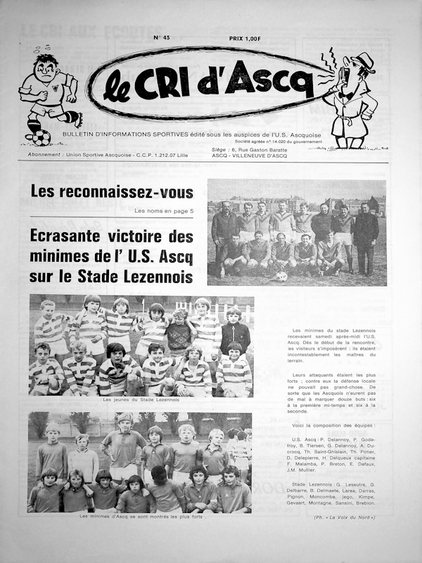 Le cri d'Ascq n°43 décembre 1974 Couv